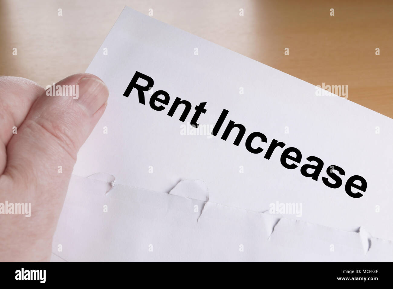 rent increase letter Stock Photo