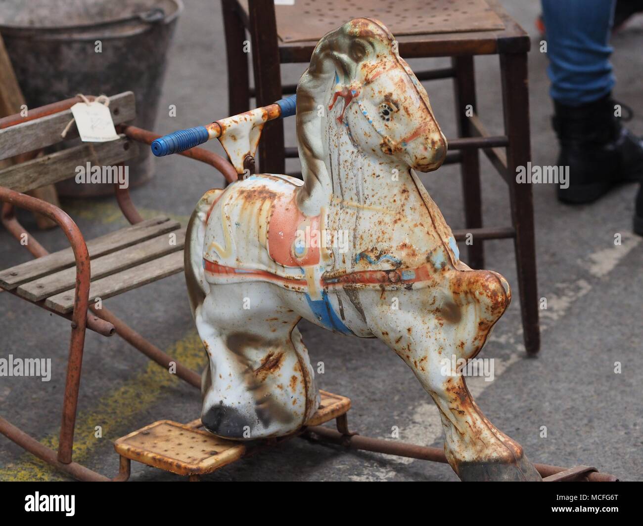 tin rocking horse