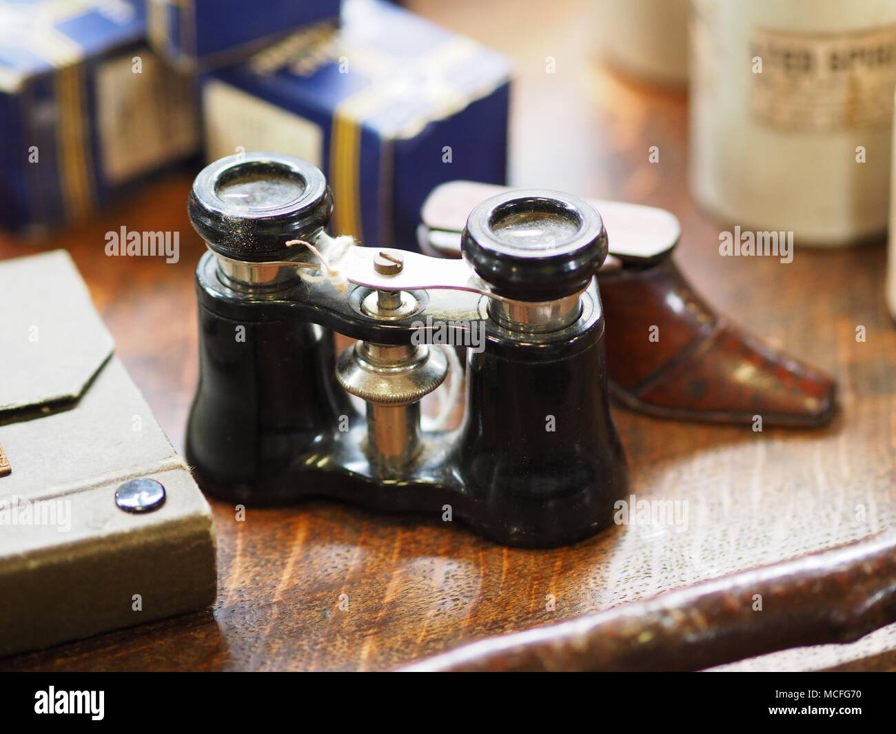 Opera Glasses on a desk Stock Photo Alamy