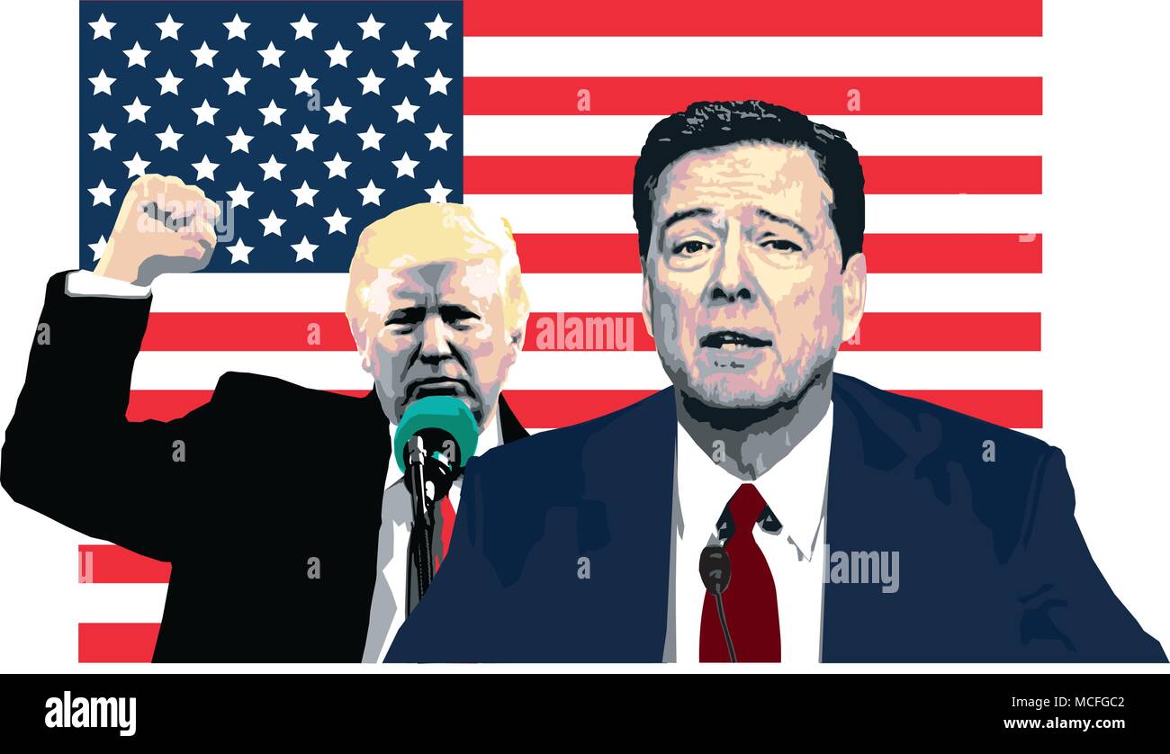 James Comey and Donald Trump Stock Vector