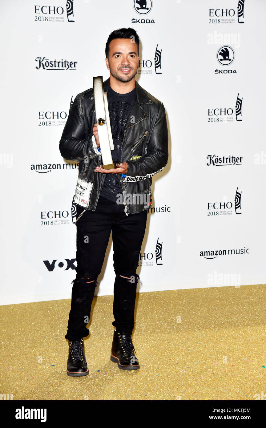 Luis Fonsi attends the 27th Echo Award 2018 at Messe Berlin on April 12,  2018 in Berlin, Germany Stock Photo - Alamy