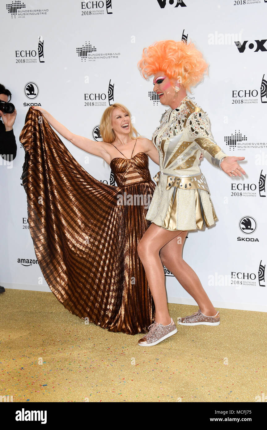 Kylie Minogue and Olivia Jones attend the 27th Echo Award 2018 at Messe  Berlin on April 12, 2018 in Berlin, Germany Stock Photo - Alamy