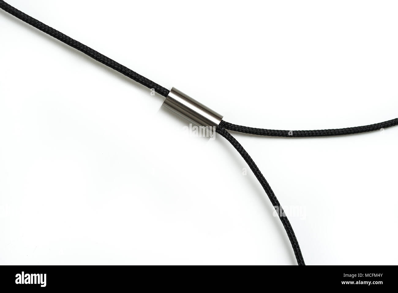 Earphones cable, black Stock Photo
