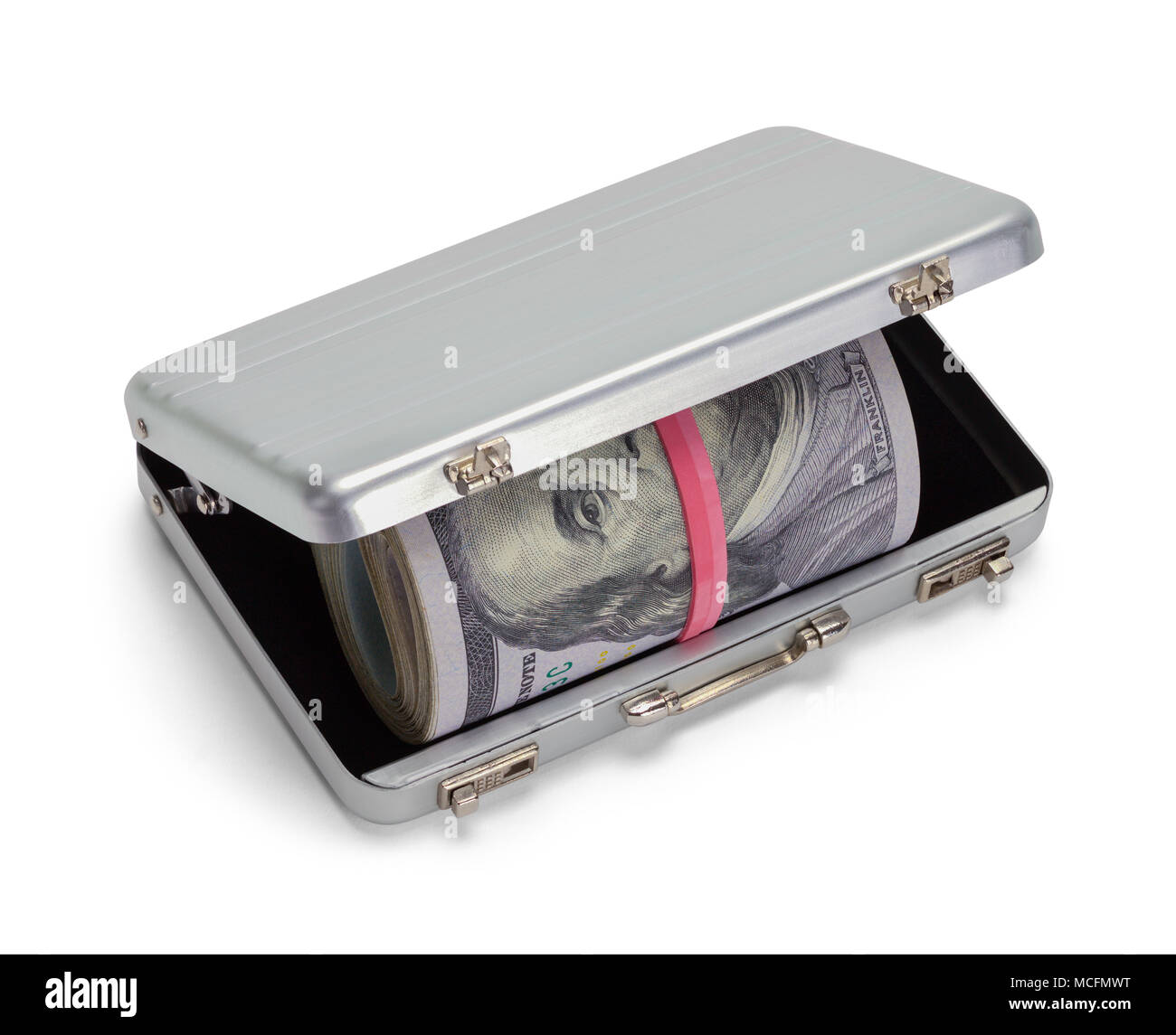 Rolled Up Money Stock Photos Rolled Up Money Stock Images Alamy - rolled up money inside of a grey briefcase isolated on white background stock image