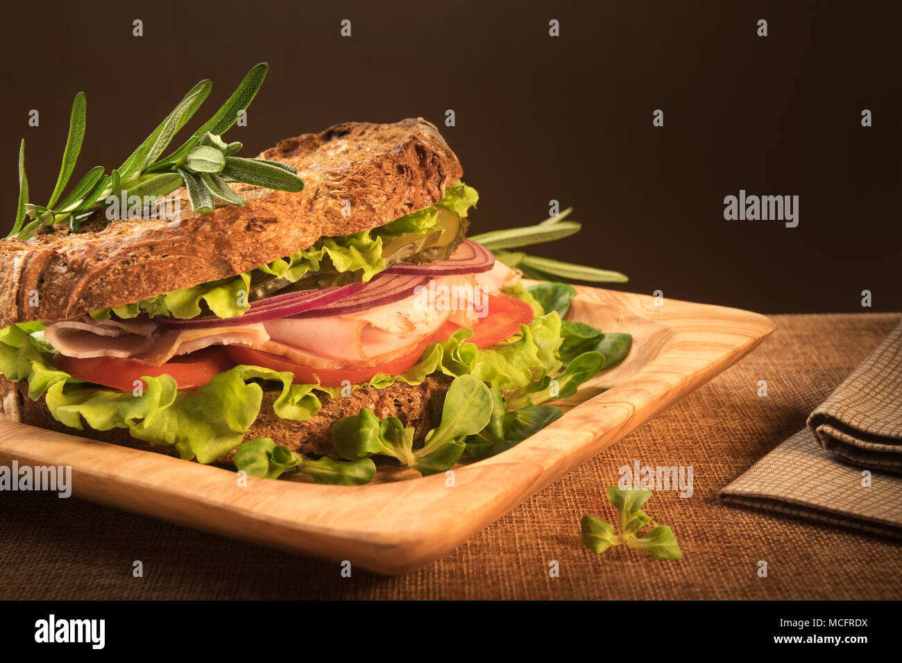 Ham sandwich brown bread hires stock photography and images Alamy