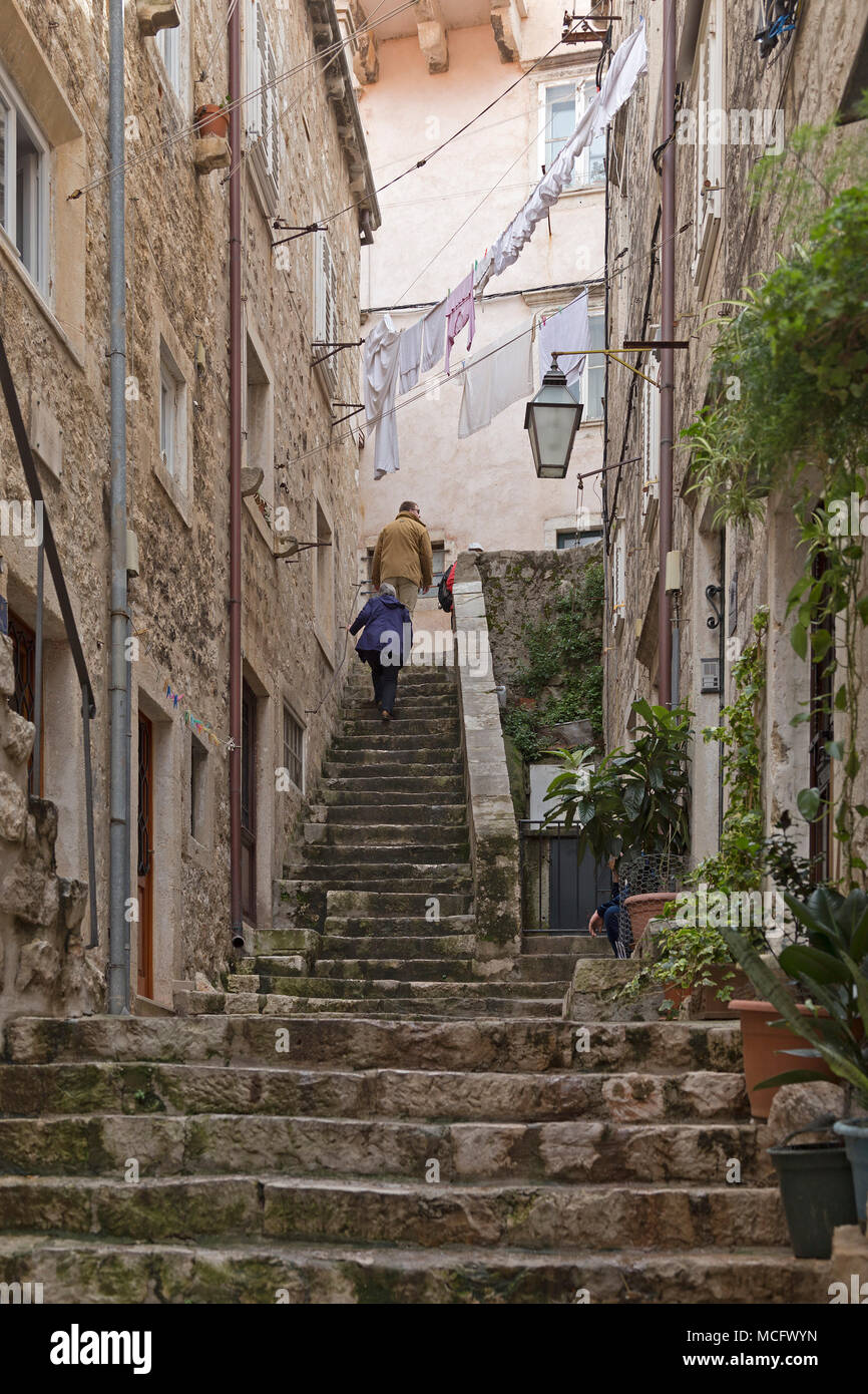 stairs, old town, Dubrovnik, Croatia Stock Photo