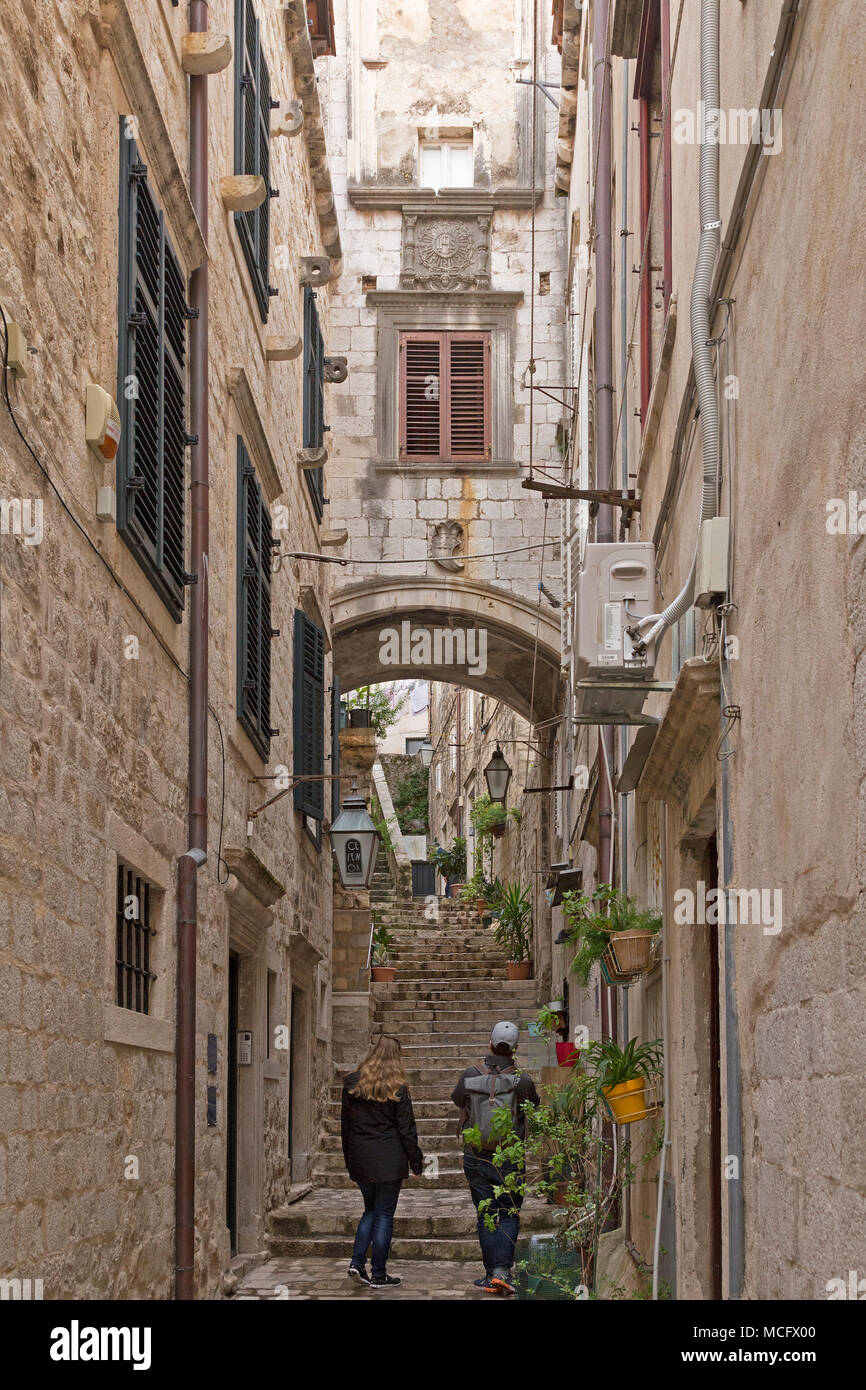 stairs, old town, Dubrovnik, Croatia Stock Photo