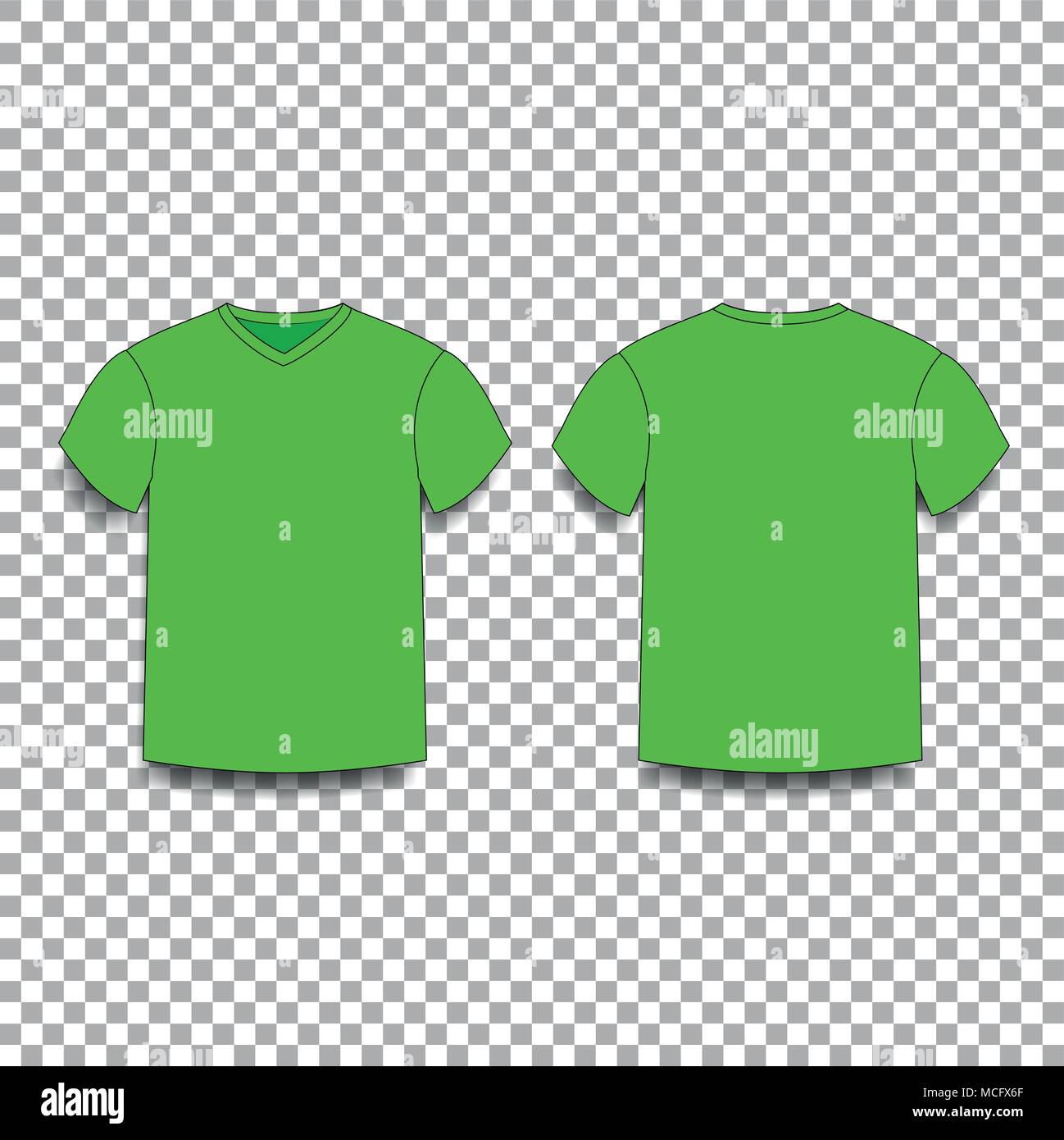 Download Green Men S T Shirt Template V Neck Front And Back Side Views Vector Of Male T Shirt Wearing Illustration Isolated On Transparent Background Stock Vector Image Art Alamy