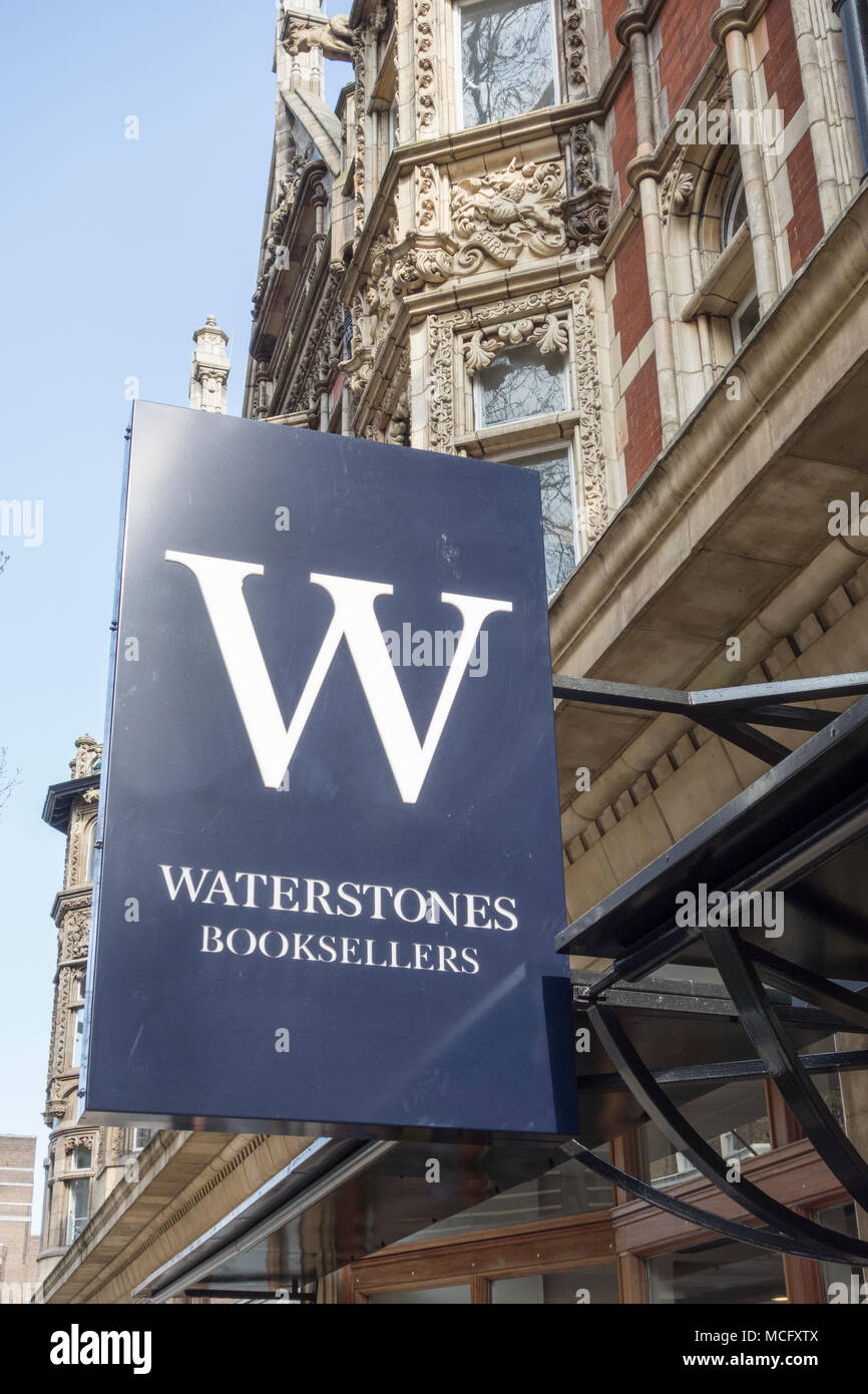 Signage outside Waterstones Gower Street, Bloomsbury, London