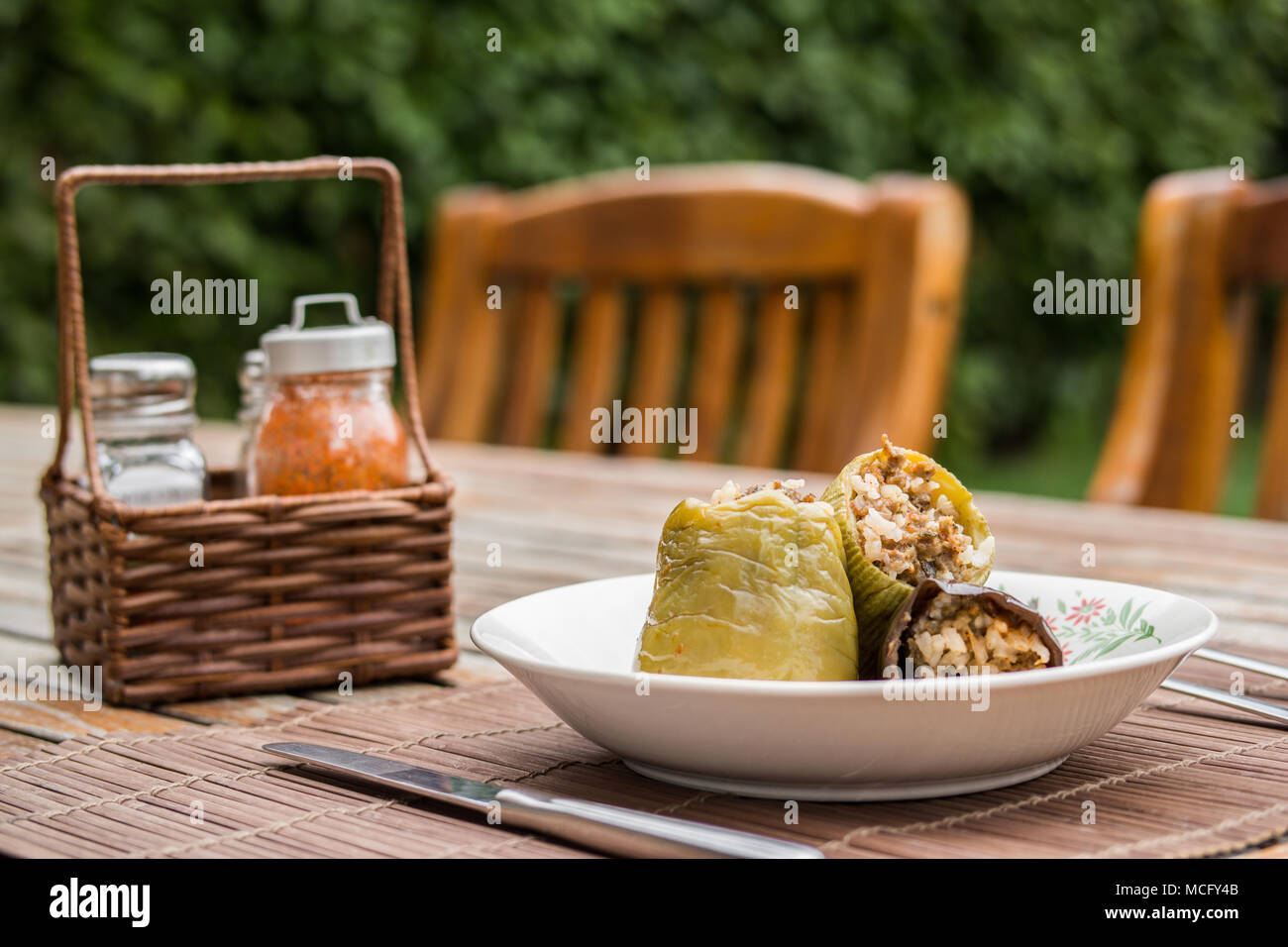 Traditional Turkish Food Dolma with Yogurt Stock Photo Alamy