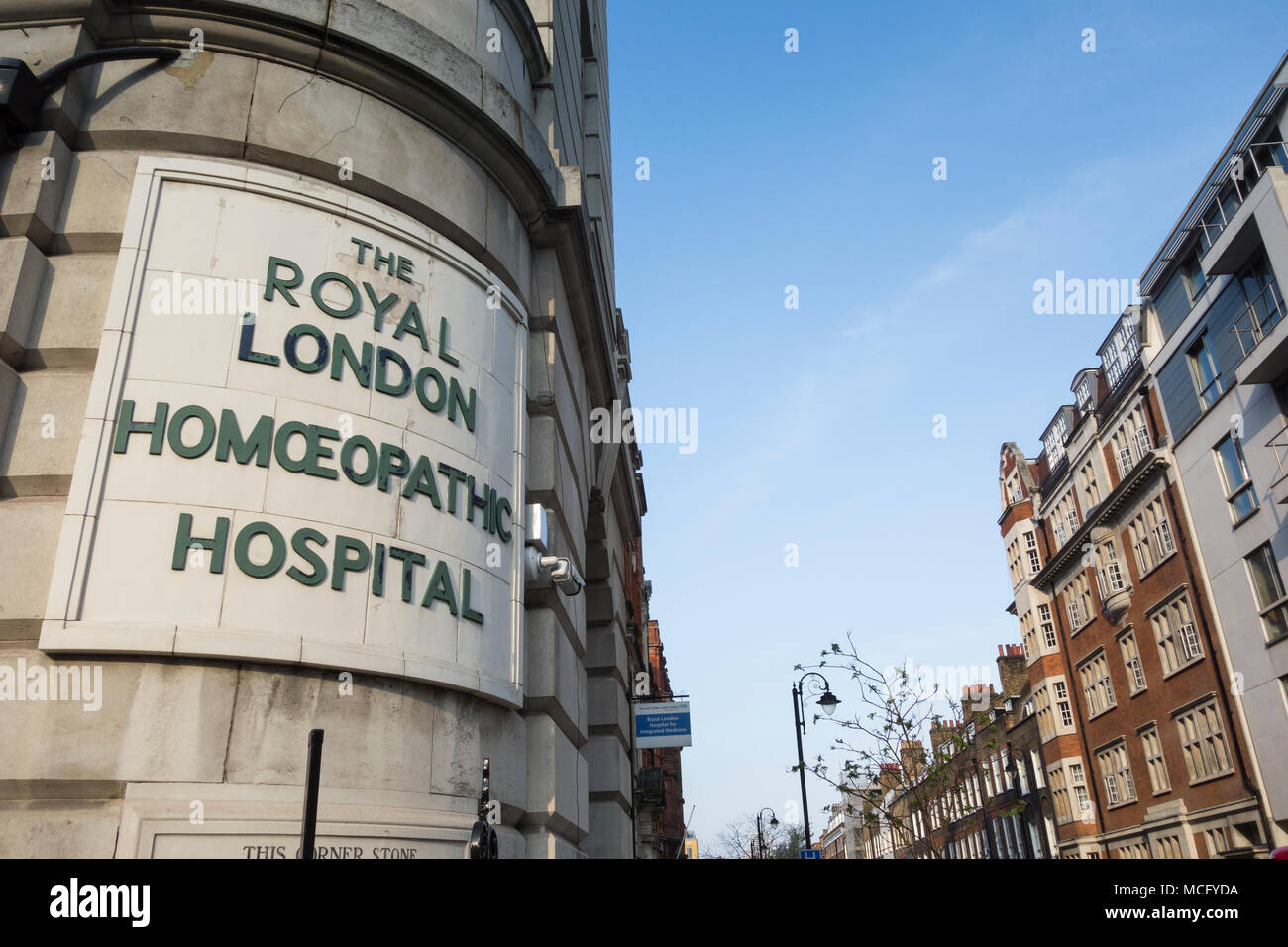 The Royal London Homeopathic Hospital (now the Royal London Hospital for Integrated Medicine) Great Ormond Street, London WC1N, UK Stock Photo