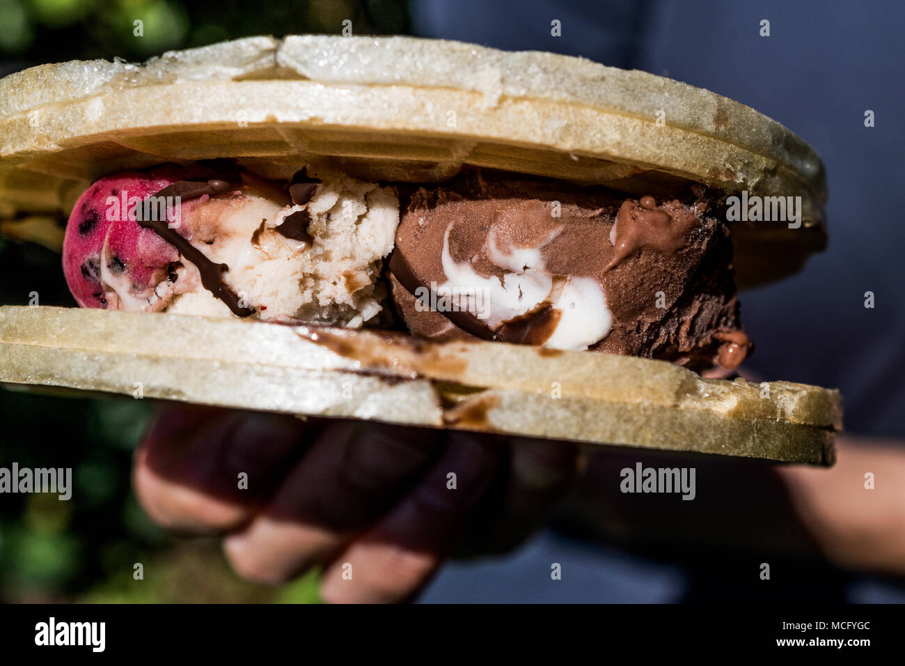 Halva ice cream sandwich / Kagit helva arasi dondurma. Dessert Concept