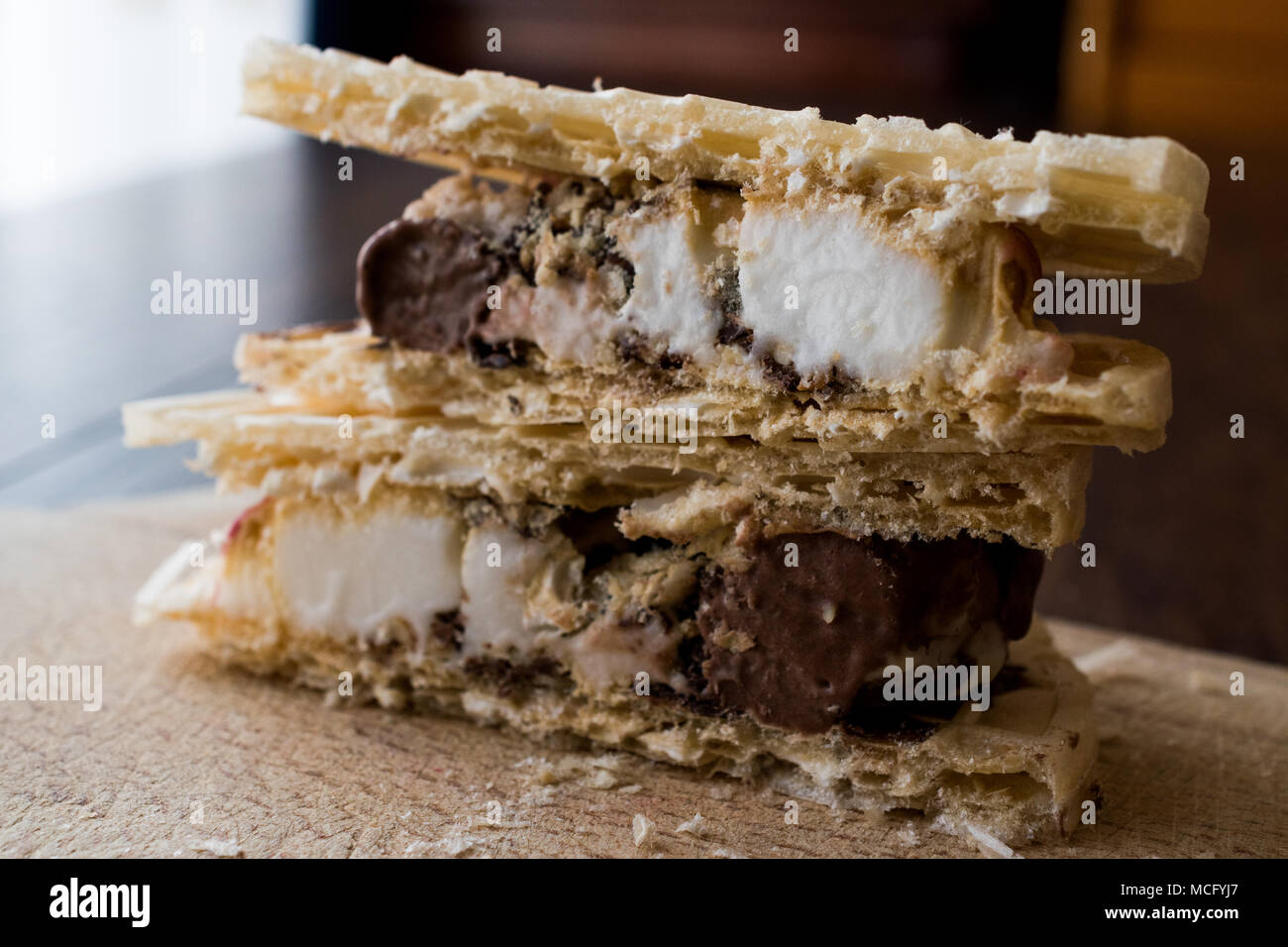 Halva ice cream sandwich / Kagit helva arasi dondurma. Dessert Concept