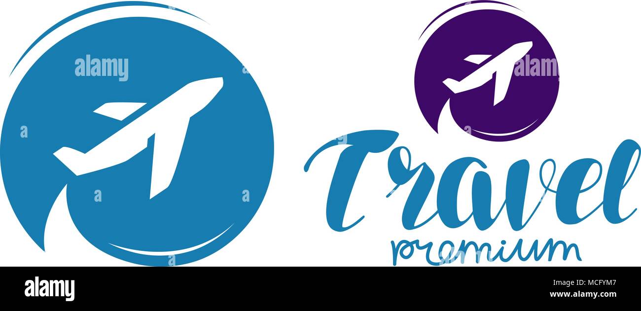 Travel logo or label. Journey, tour, voyage symbol Vector Stock Vector