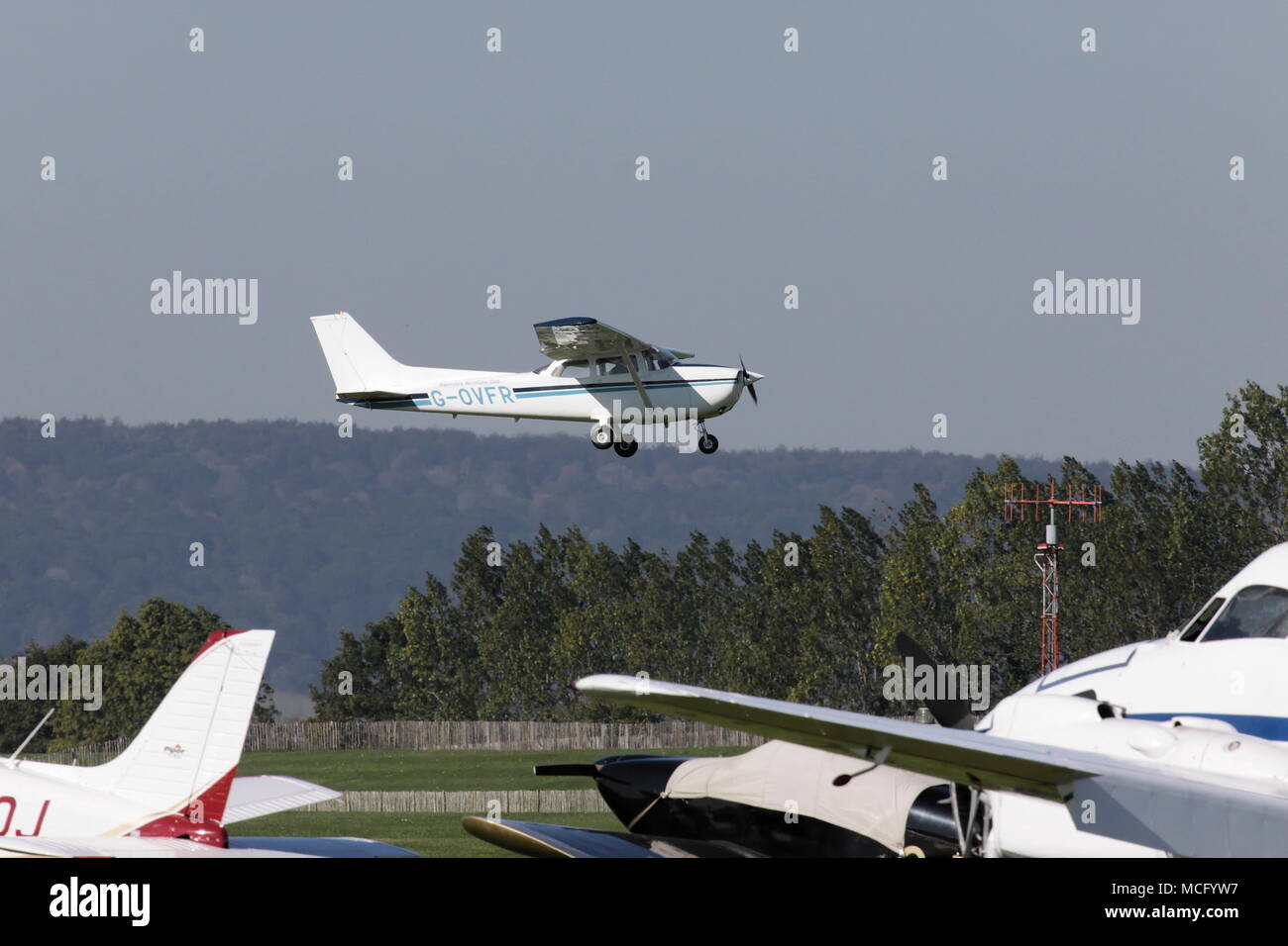 Reims-Cessna F172N Skyhawk II Goodwood Aerodrome and Race Circuit Chichester West Sussex England Stock Photo