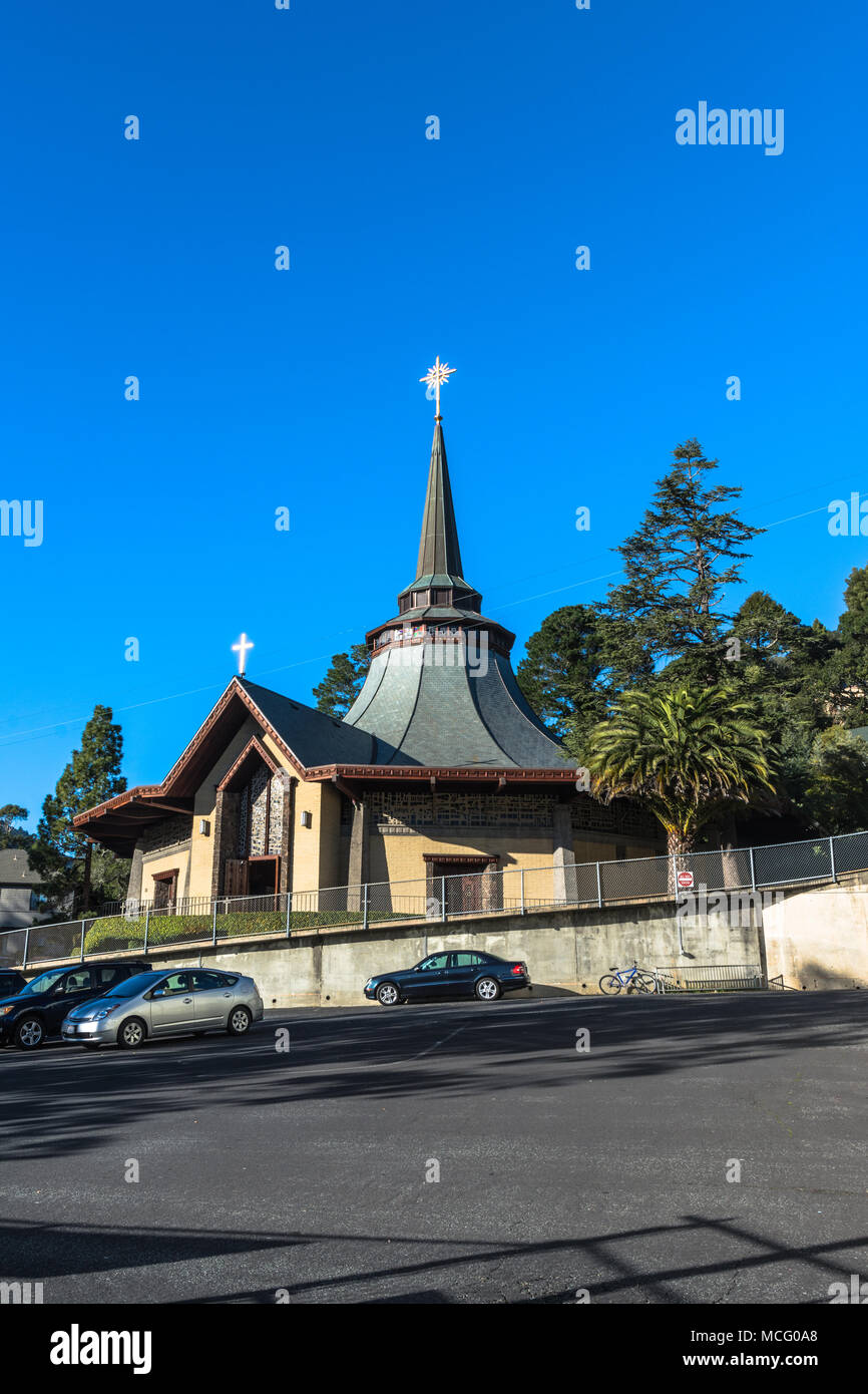 Mill Valley,California,USA - December 3, 2017 : View of Our Lady of Mount Carmel Church Stock Photo