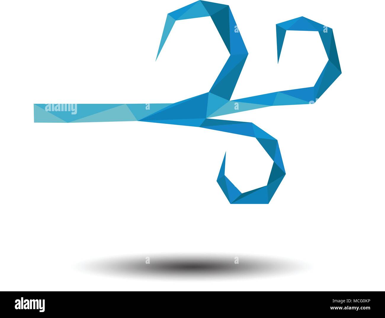Polygon Wind Icon on white background Stock Vector