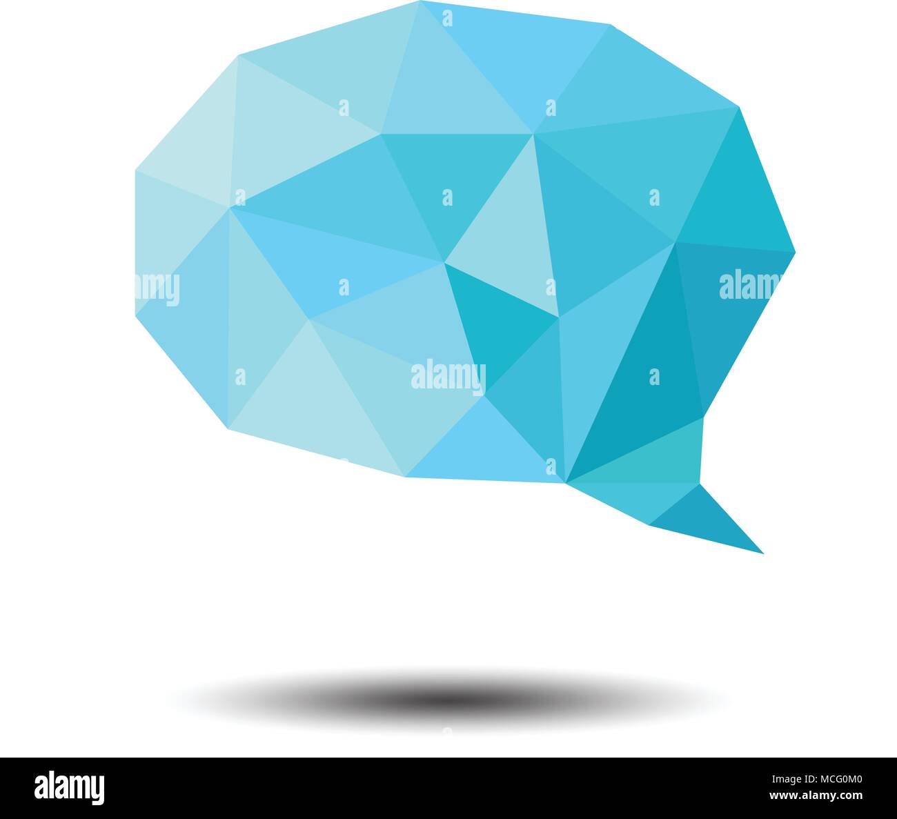 Polygon Bubble Icon on white background Stock Vector