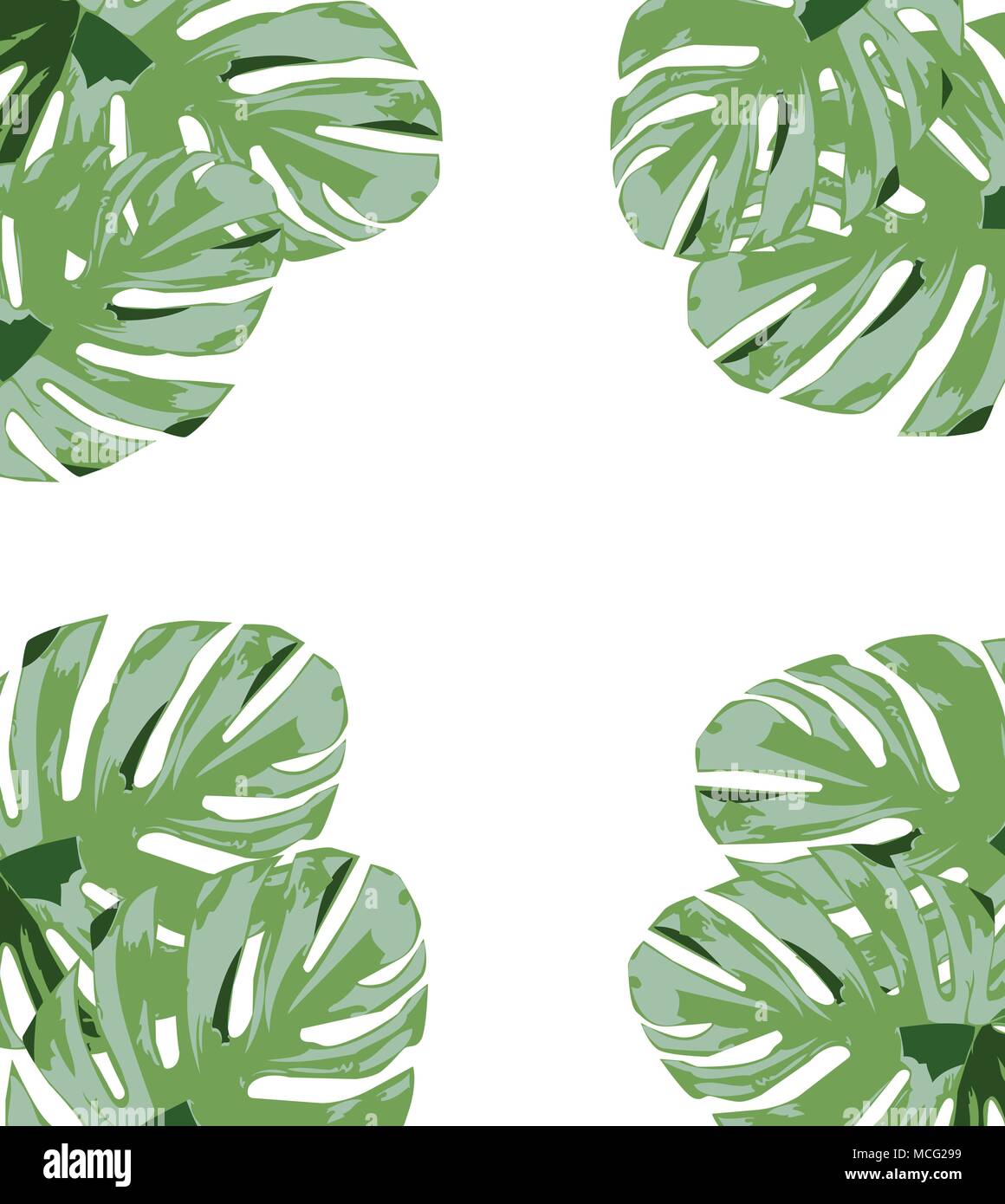vector illustration of palm leaves tropical background Stock Vector ...