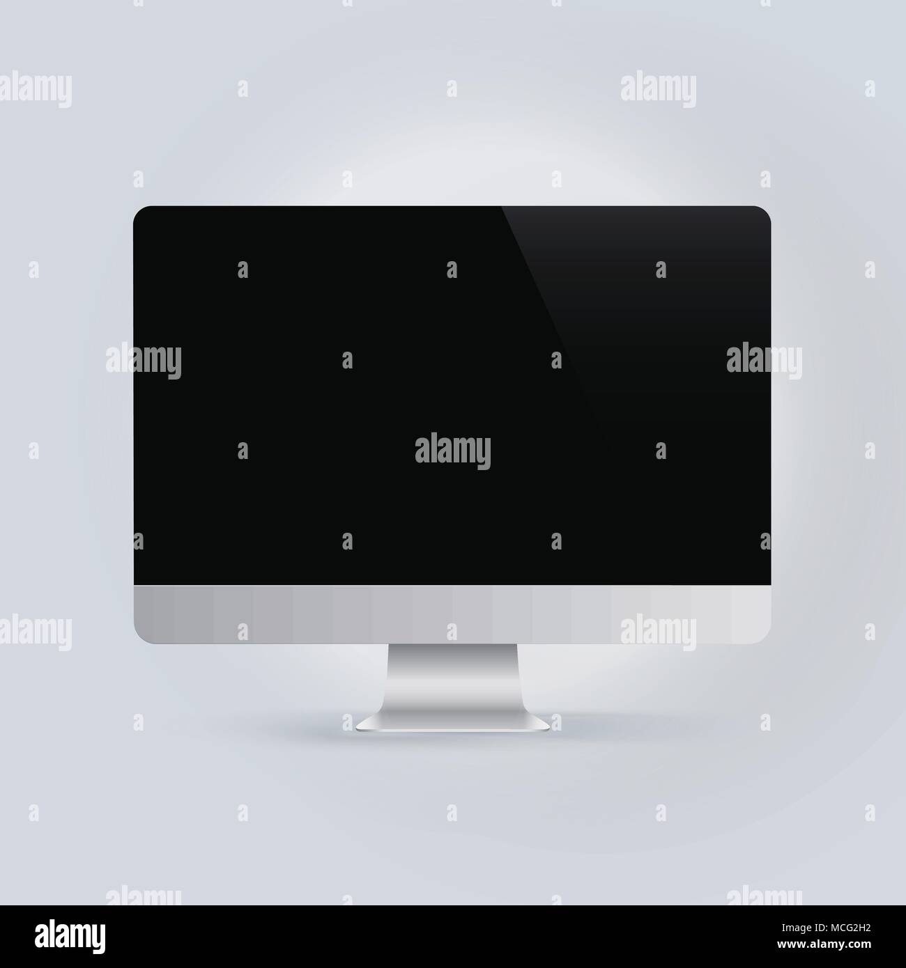Realistic device mock-up, computer monitor vector illustration Stock