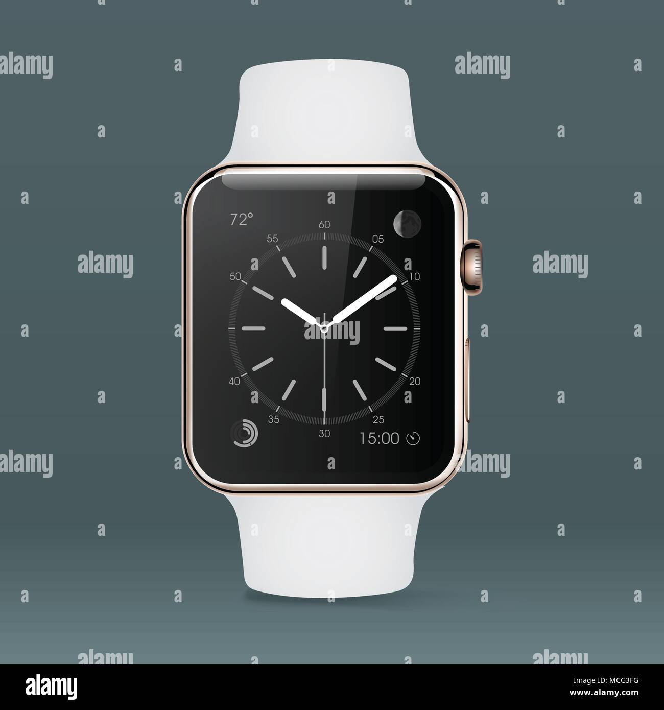 Smart hand watch on gray background. Vector illustration Stock Vector