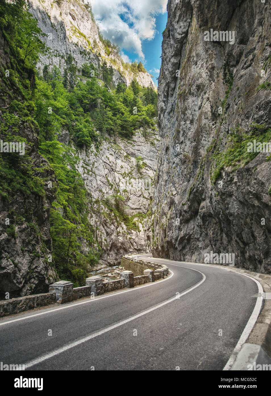 Road In The Bicaz Gorge A Gorge In Cheile Bicazului Hasmas National Par Stock Photo Alamy