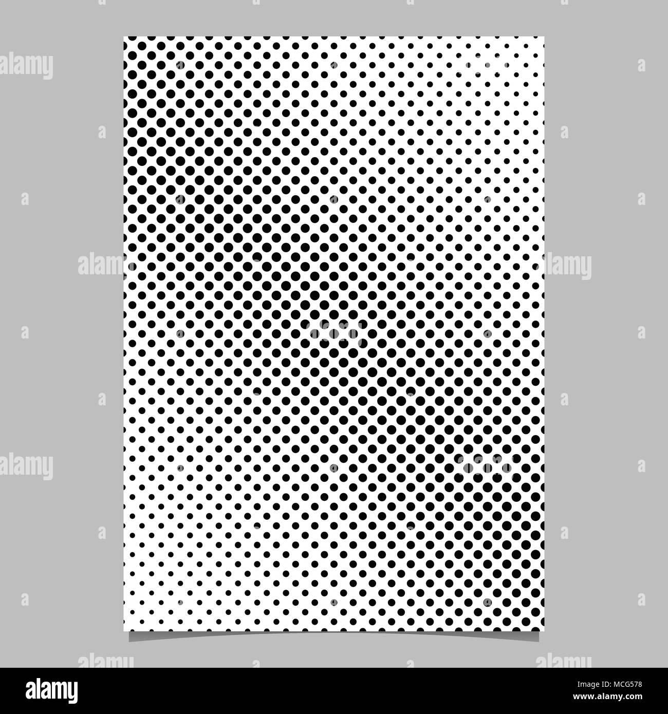 Halftone circle pattern background page template with diagonal dots Stock Vector