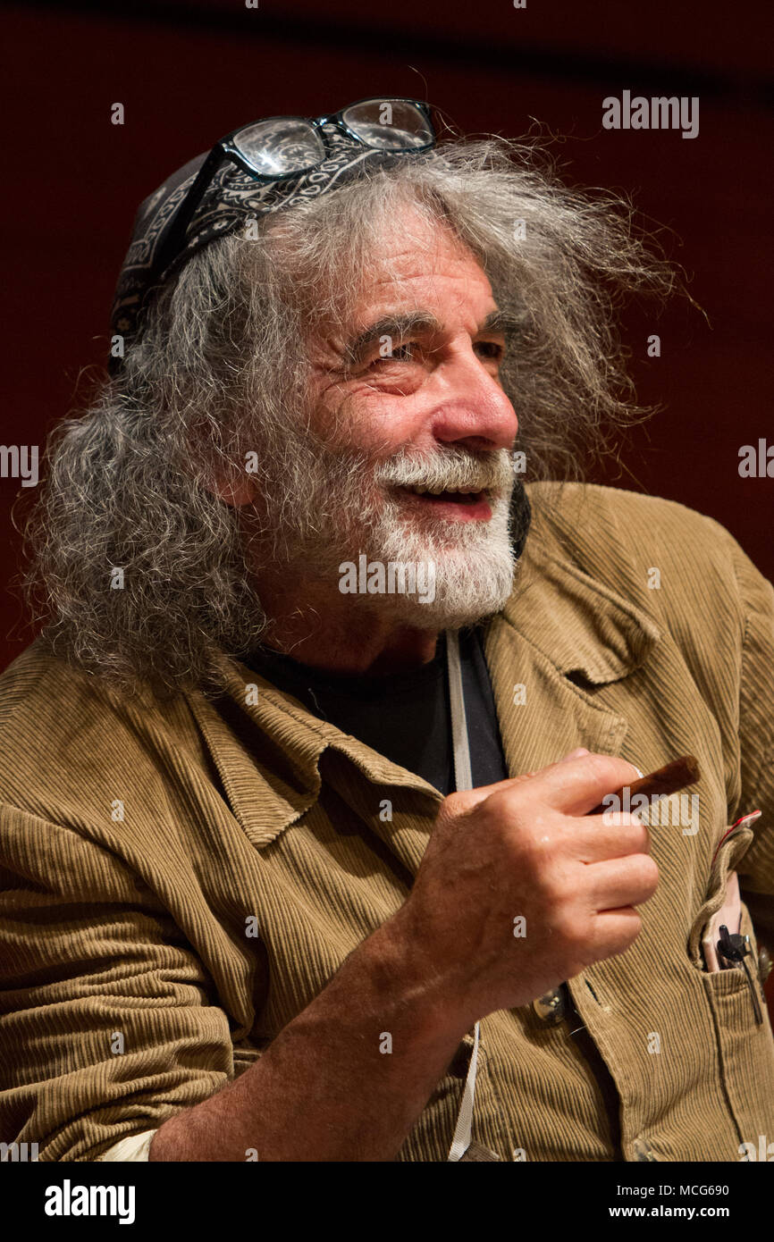Italian writer Mauro Corona portrayed at 2017 Turin Book Fair
