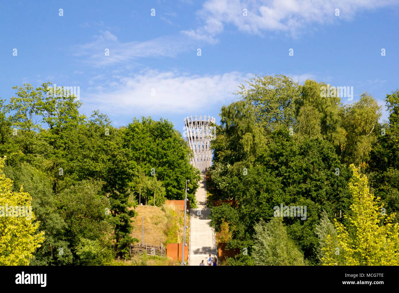 Hemer, Sauerland, North Rhine Westphalia ,Germany - August 16 2013: The iconic german Landesgartenschau tower Jübergturm Stock Photo