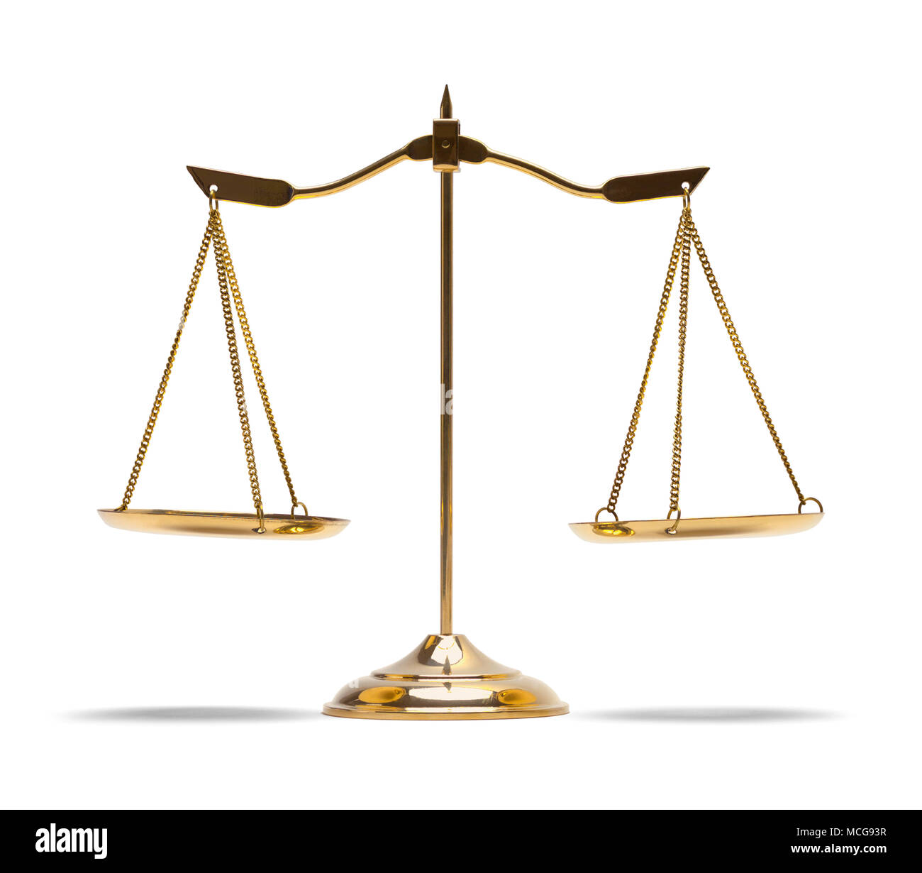 Brass Law Scales Isolated on White Background Stock Photo - Alamy