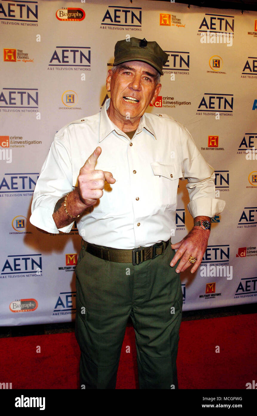 LEE ERMEY (born Ronald Lee Ermey, March 24, 1944 - April 15, 2018) was an American actor and voice actor. He achieved fame when he played Gunnery Sergeant Hartman in the 1987 film 'Full Metal Jacket', which earned him a Golden Globe Award nomination for Best Supporting Actor. Ermey was a staff sergeant in the U.S. Marine Corps, where he served as a drill instructor. Ermey was often typecast in authority figure roles. He hosted two programs on the History Channel: 'Mail Call', in which he answered viewers' questions about various military issues both modern and historic; and 'Lock n' Load with Stock Photo