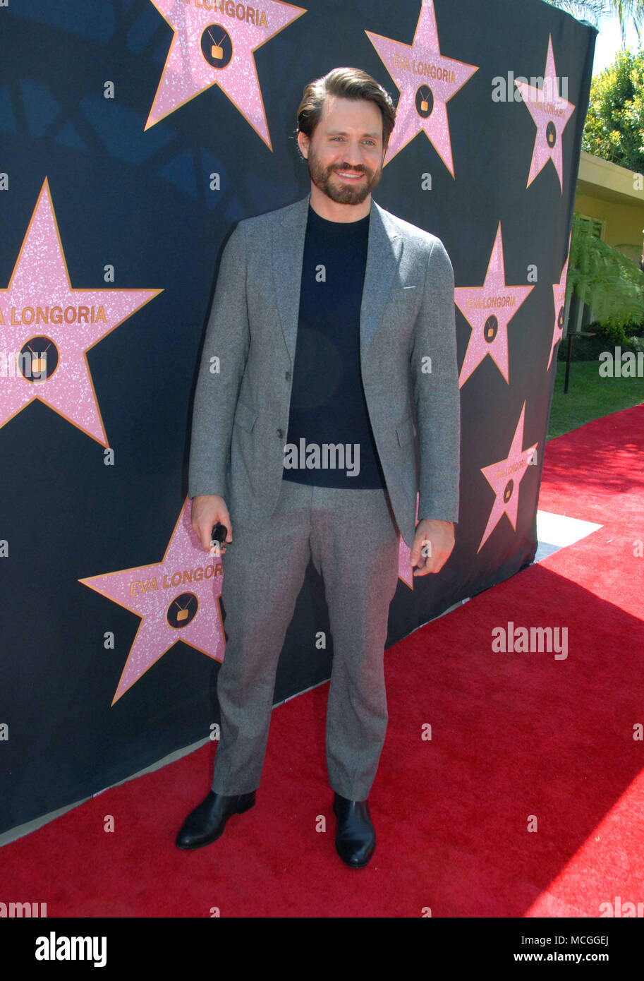 BEVERLY HILLS, CA - APRIL 16: Actor Edgar Ramirez attends post reception luncheon for Eva Longoria Star on Walk of Fame on April 16, 2018 in Beverly Hills, California. Photo by Barry King/Alamy Live News Stock Photo