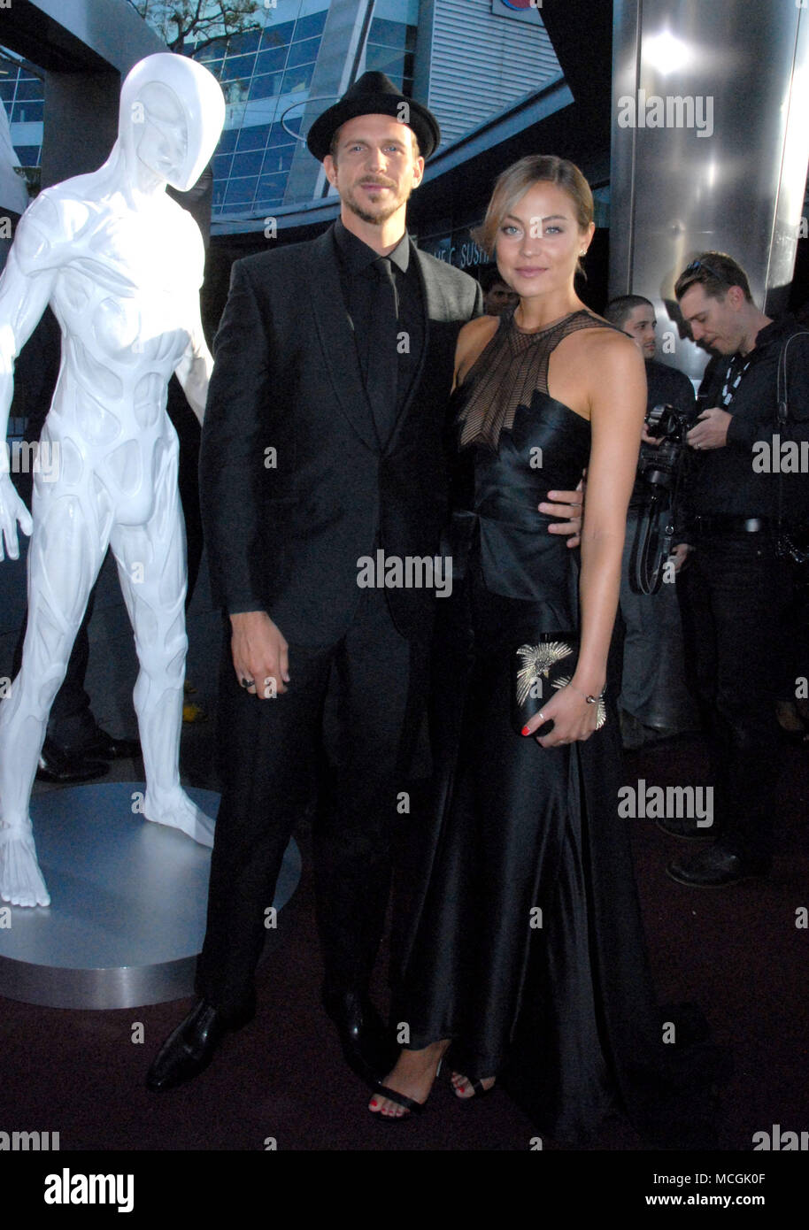LOS ANGELES, CA - APRIL 16: (L-R) Actor Gustaf Skarsgard and Caroline