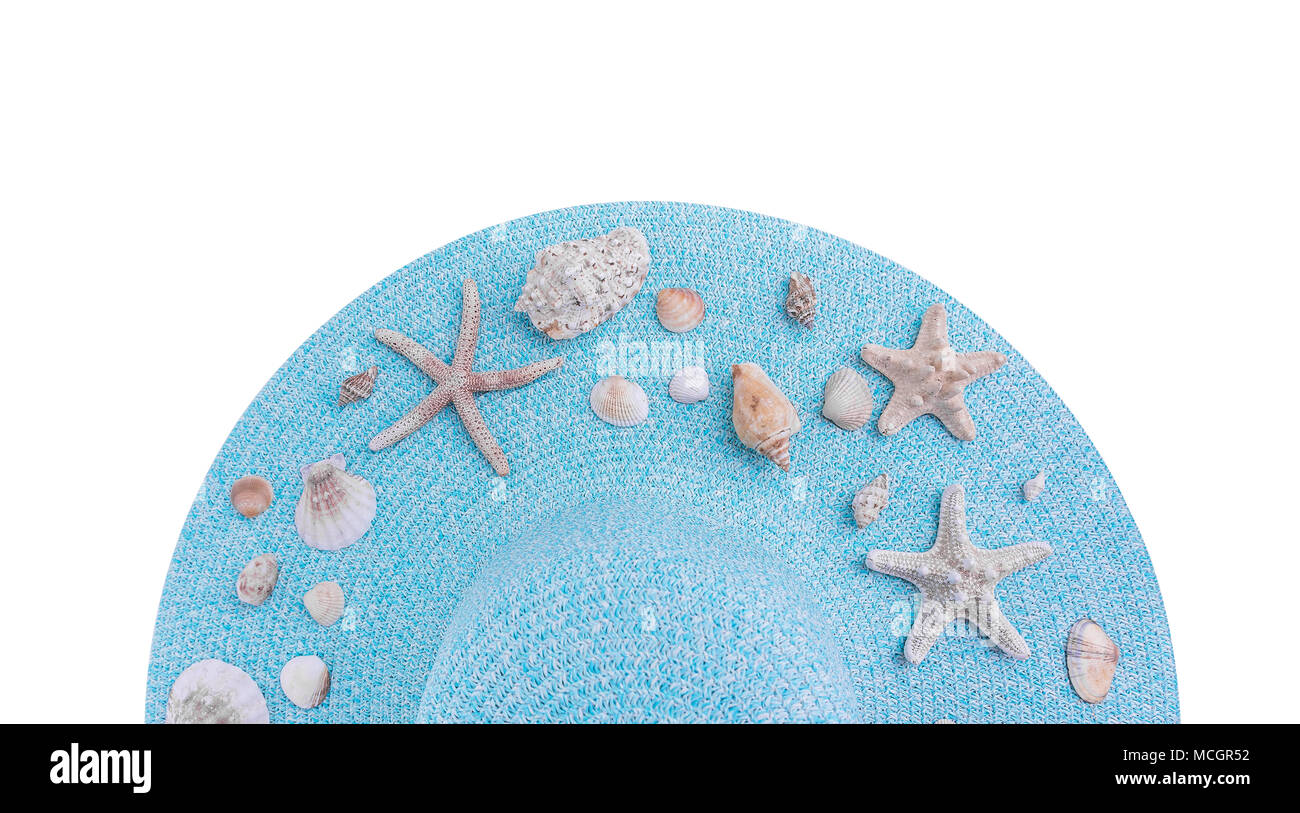 Star Fish Shell Hat Straw hat with seashells hi-res stock photography and images - Alamy