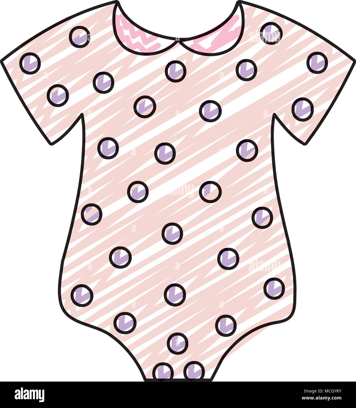 doodle fashion baby child one piece clothes vector illustration Stock ...