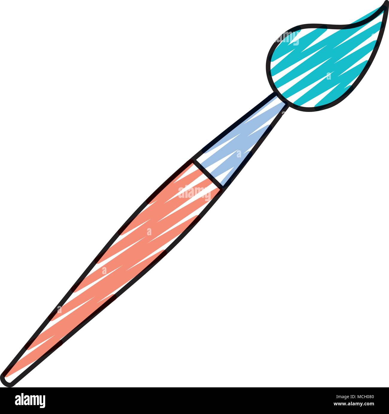 doodle art paintbrush drawing tool design vector illustration Stock