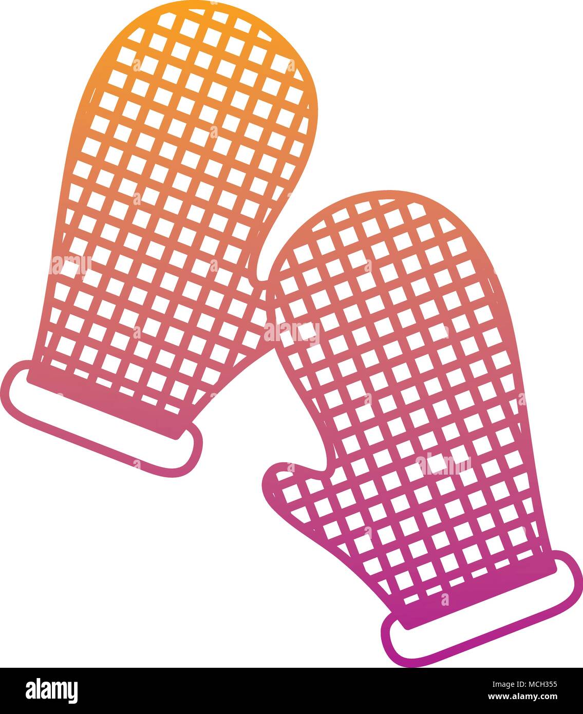 degraded line kitchen gloves object to cook protection vector