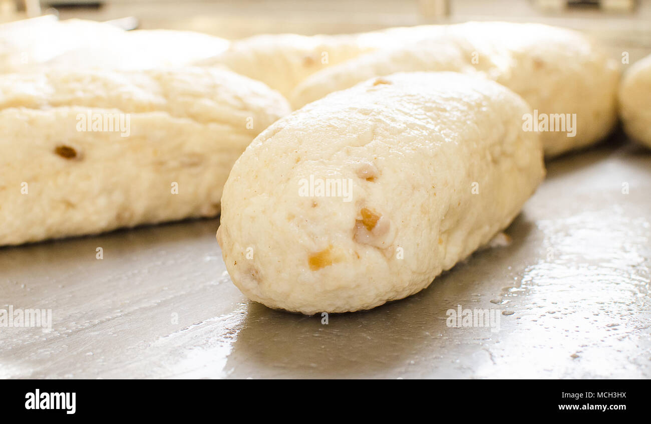 Industrial cooking of popular classical dumplings. Stock Photo