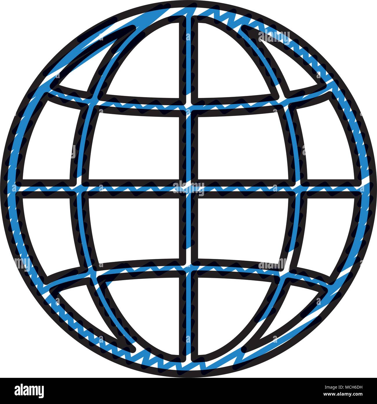 doodle digital global network connection technology vector illustration ...