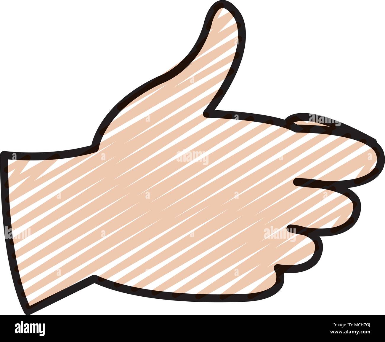 doodle good job gesture hand sign vector illustration Stock Vector