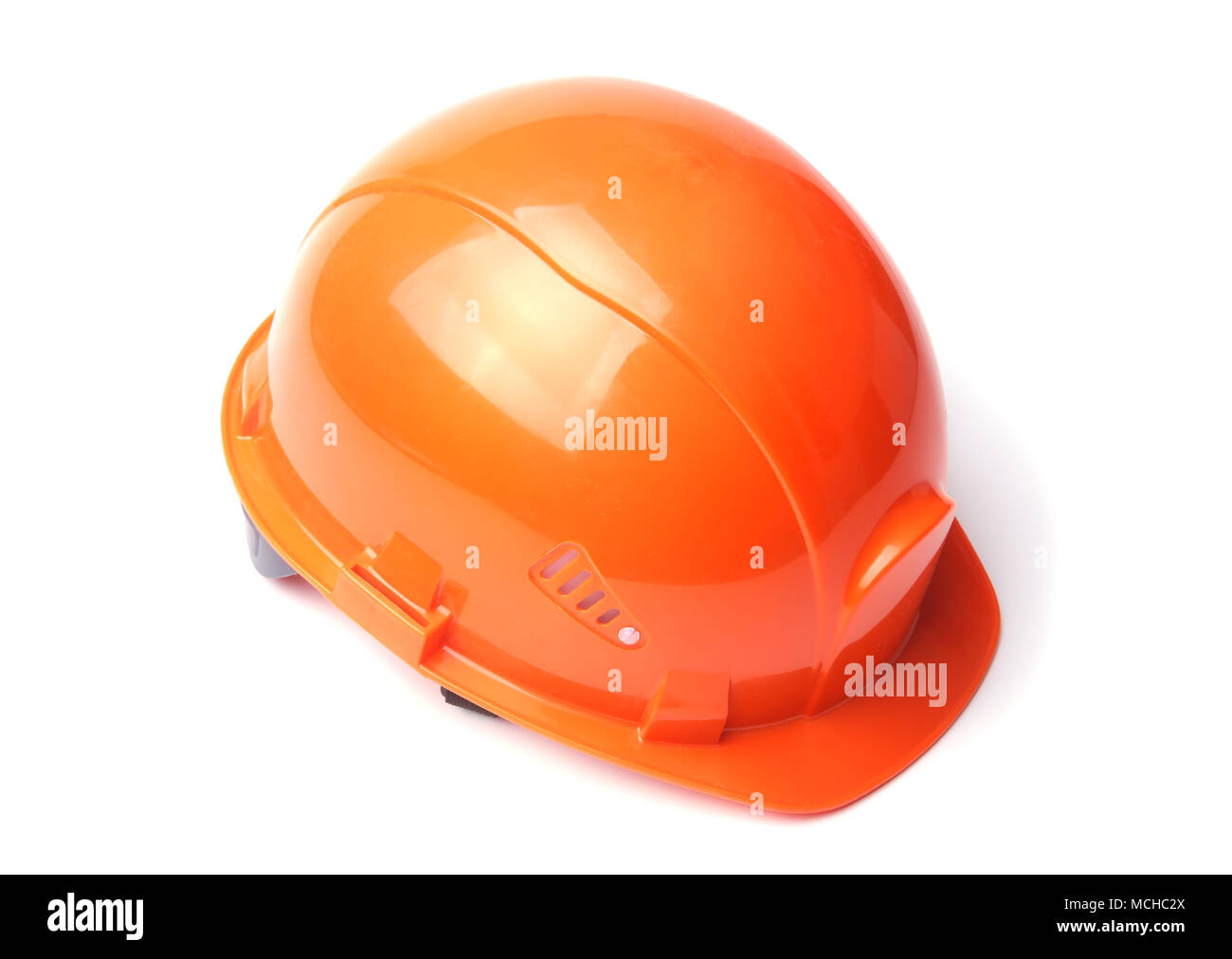 Orange hard hat isolated on white 