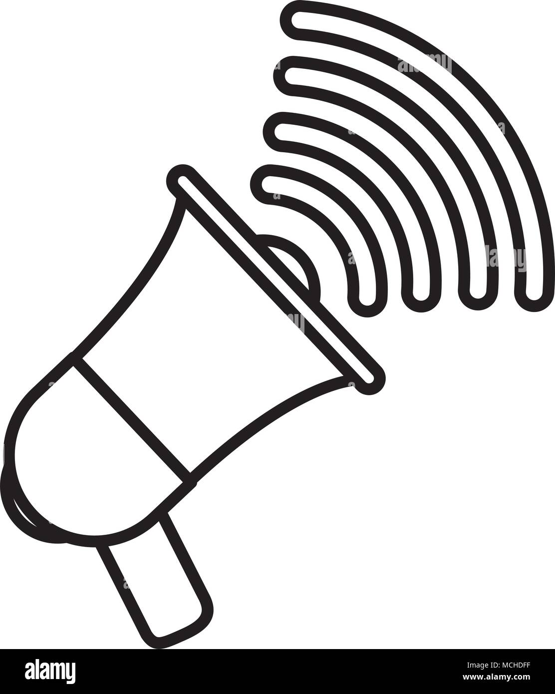 line megaphone speaker public voice message vector illustration Stock