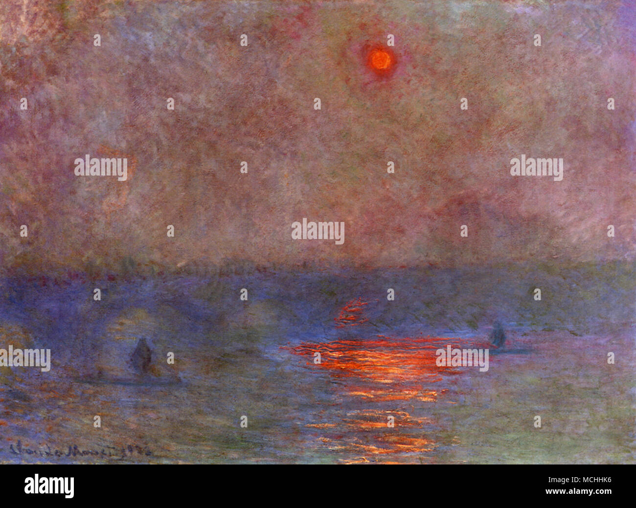 Painting claude monet waterloo bridge hi-res stock photography and