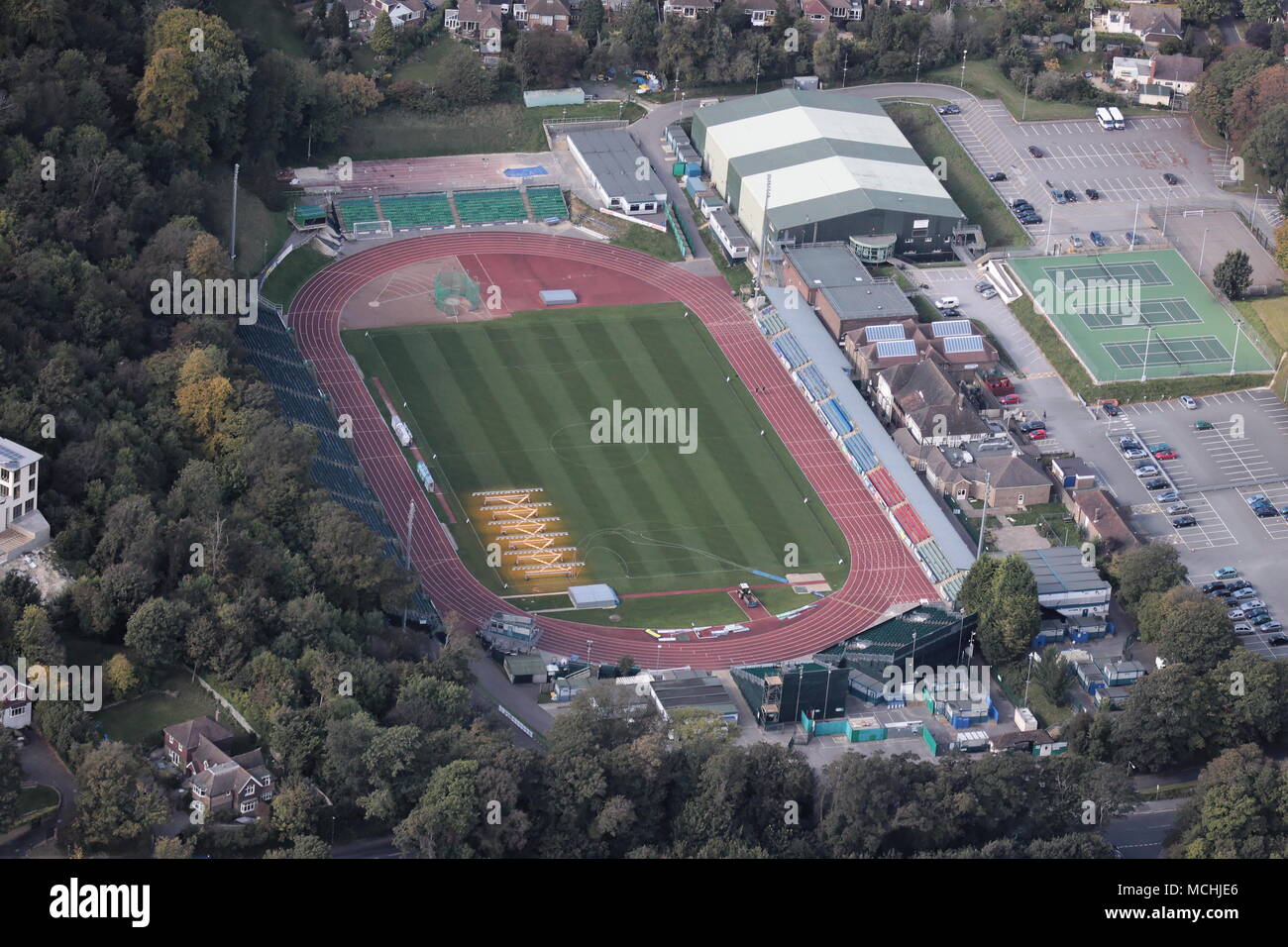 Aerial view of Withdean Sports Complex Brighton East Sussex Stock Photo