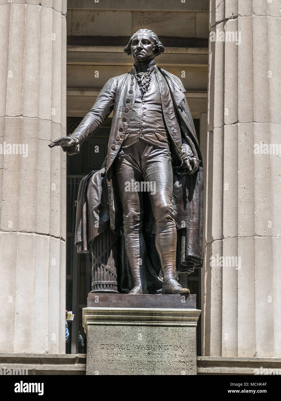 New York City Washington Statue on Wall Street Stock Photo Alamy