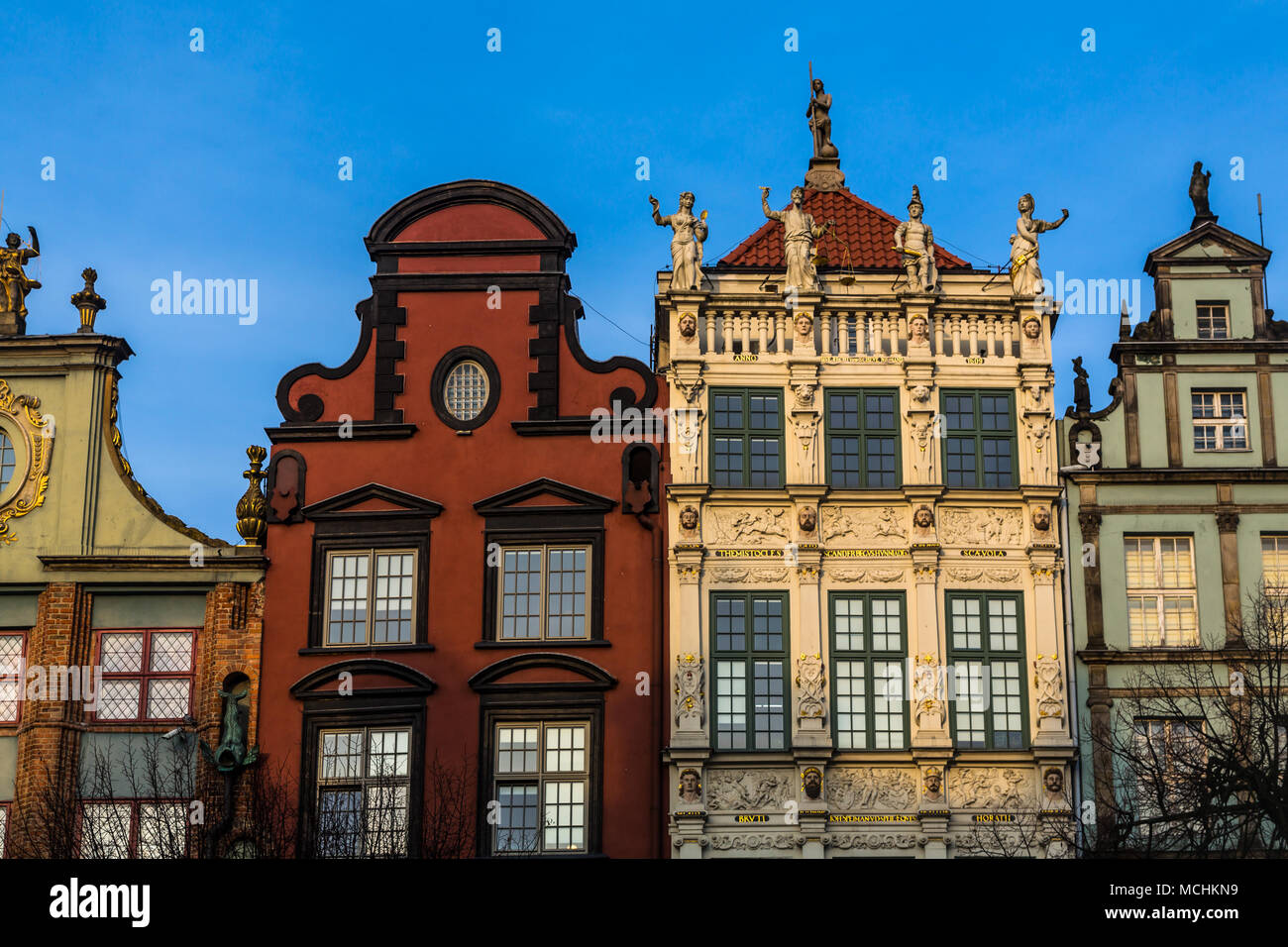 Poland, Gdansk, town houses in the main City Stock Photo
