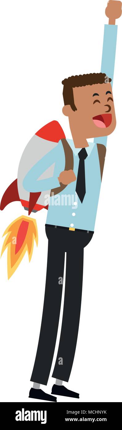 Flying businessman jetpack Stock Vector Images - Alamy