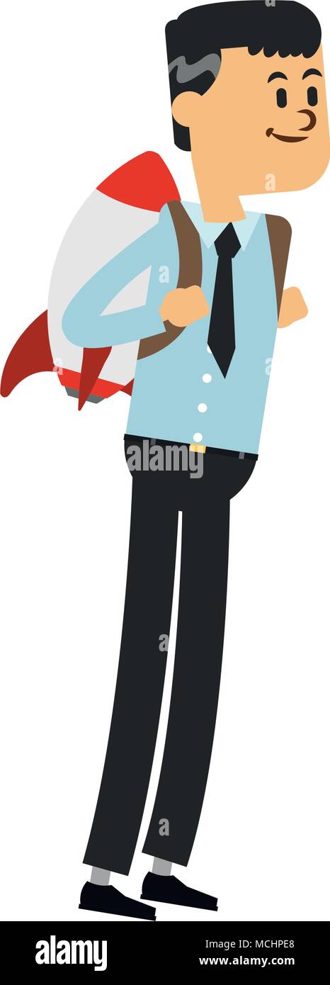 Businessman flying with jetpack Stock Vector Image & Art - Alamy