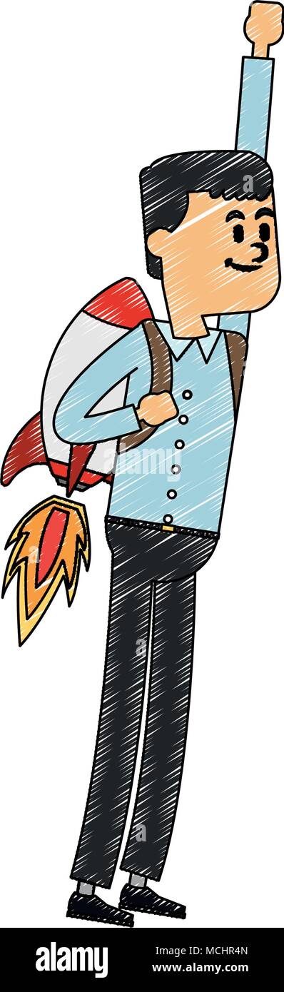 Flying businessman jetpack Stock Vector Images - Alamy
