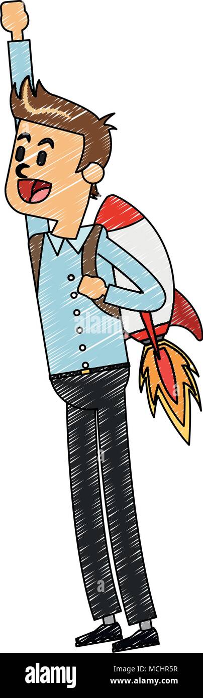 Flying businessman jetpack Stock Vector Images - Alamy